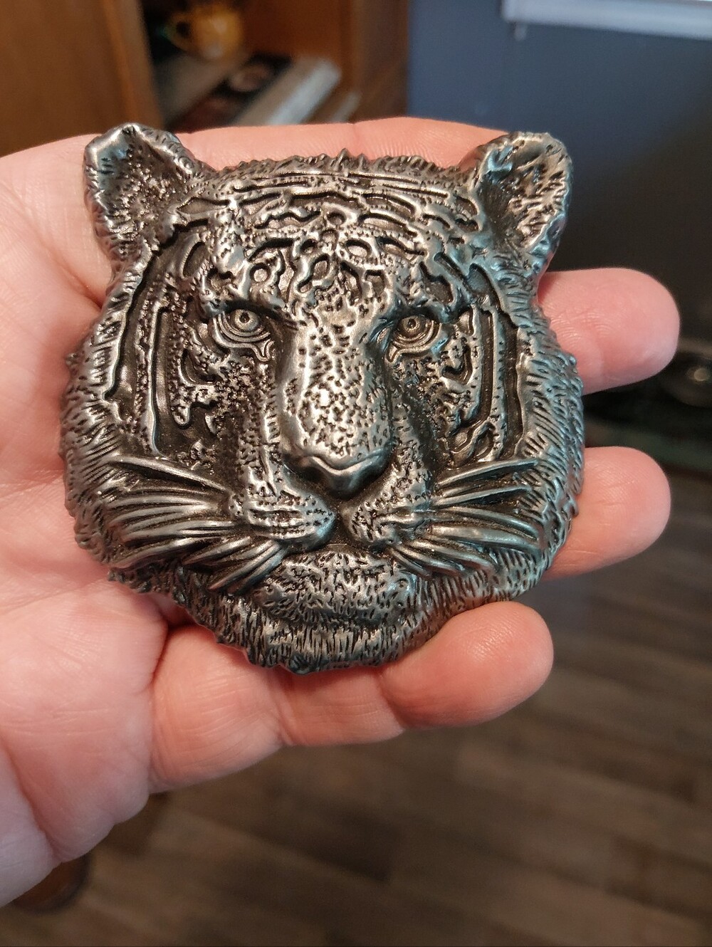 Silver Tiger Belt Buckle